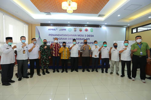 PT RAPP dan 3 Kampung di Siak Teken Kesepahaman Desa Bebas Api Tahun 2020